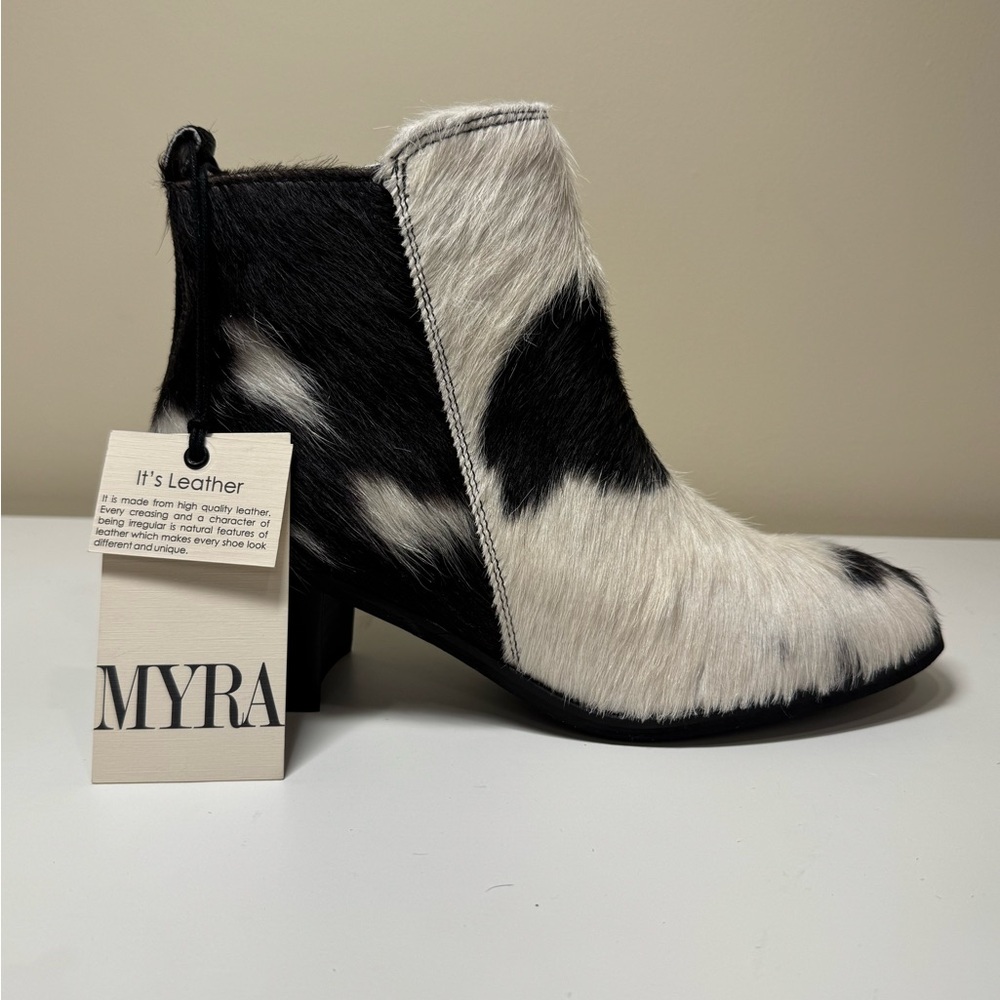 Myra Bags Neotron Hair-on Cowhide Ankle Boots – Block Heel 
NWT - Picture 6 of 16